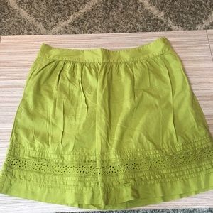 Ann Taylor LOFT Lime Green Cotton Skirt Size 12